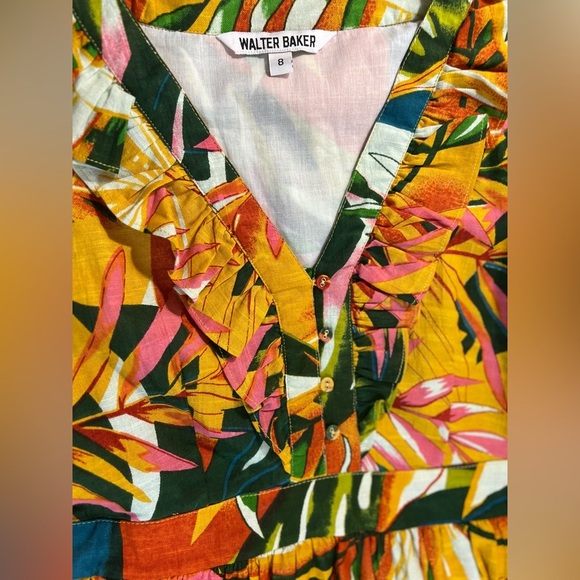 Walter Baker Alani Floral Mini Dress, Color Yellow Multicolor, Size 8, N… - Picture 5 of 11